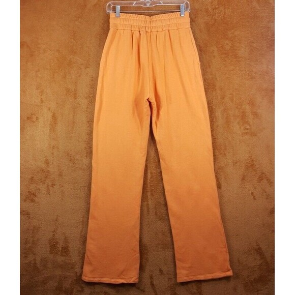 A.L.C. Sweatpants Womens XS Orange Pull On Drawstring Terry High Rise Lounge - Picture 4 of 9